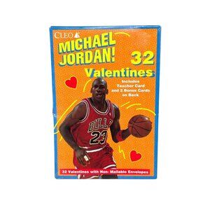 Vintage 1990s Michael Jordan Valentines Cards Cleo- New Old Stock!  Box Dent